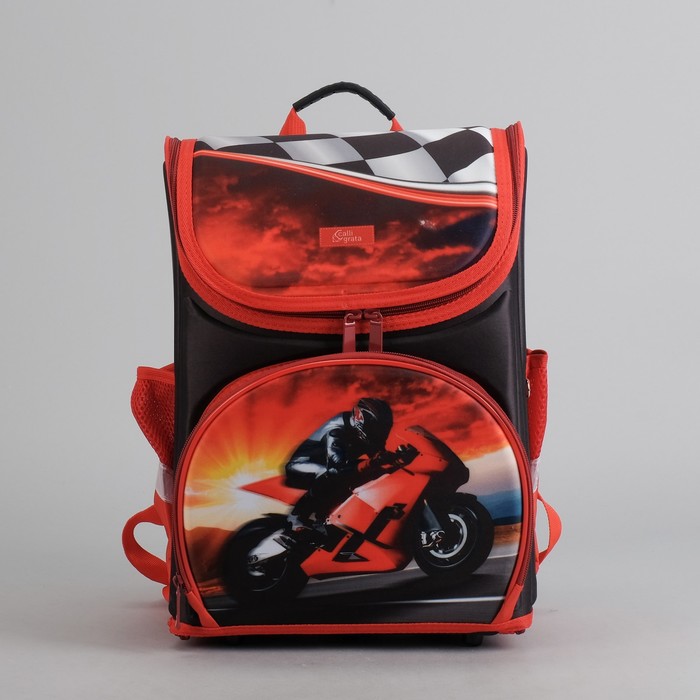 Ранец школьный каркасный с ортопедической спинкой 35*26*16 см 2 отделения 3 кармана «Самый крутой»