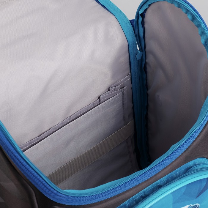 Ранец школьный каркасный с ортопедической спинкой 36*26*16 см 2 отделения 3 кармана «Хоккей»