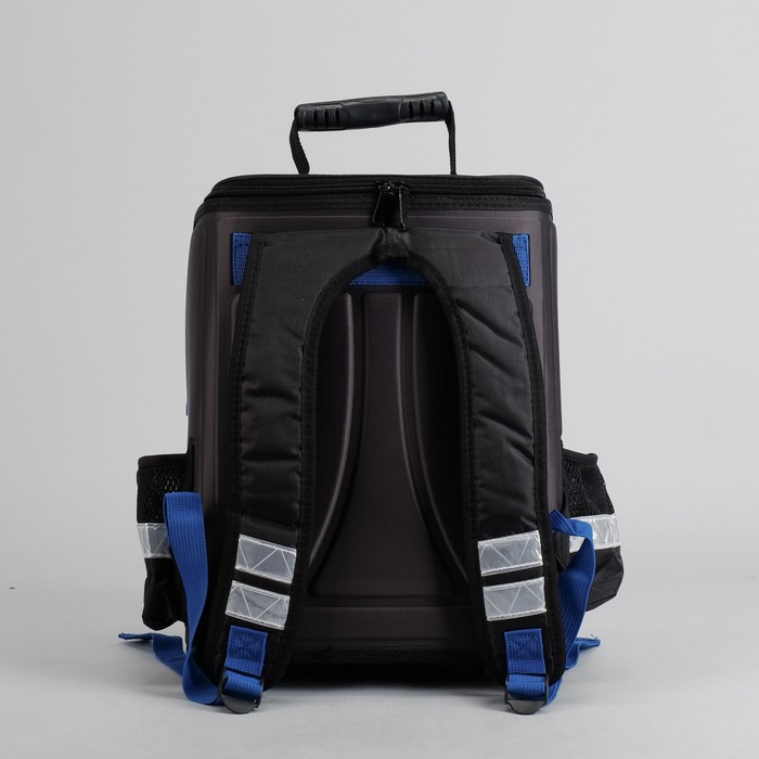 Ранец школьный каркасный с ортопедической спинкой 35*26*16 см 2 отделения 3 кармана «Тачка»