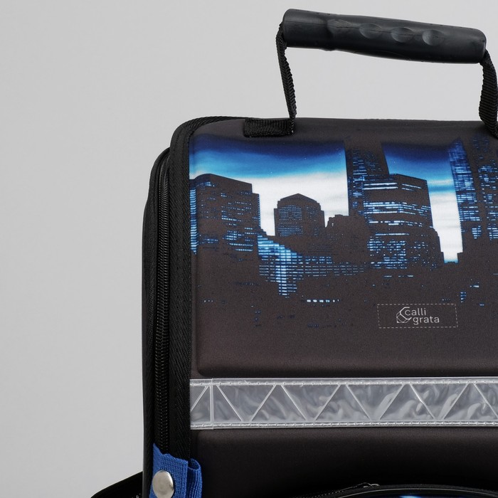 Ранец школьный каркасный с ортопедической спинкой 35*26*16 см 2 отделения 3 кармана «Тачка»