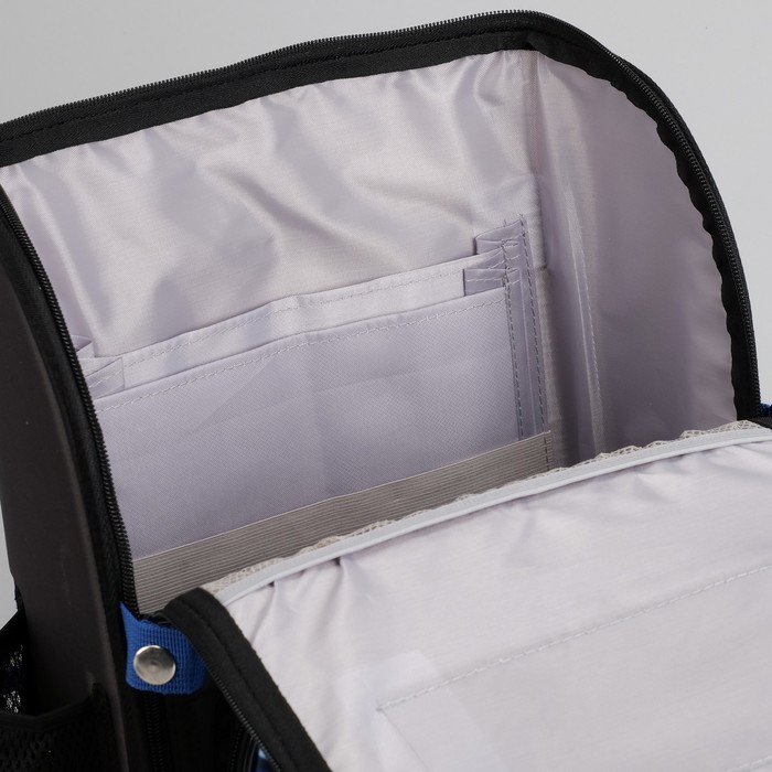 Ранец школьный каркасный с ортопедической спинкой 35*26*16 см 2 отделения 3 кармана «Тачка»