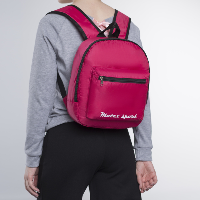 Рюкзак молодёжный, отдел на молнии, наружный карман, цвет малиновый