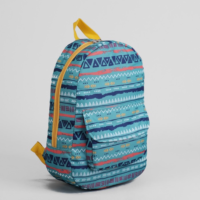 Рюкзак молодёжный "Орнамент", отдел на молнии, наружный карман, цвет мятный