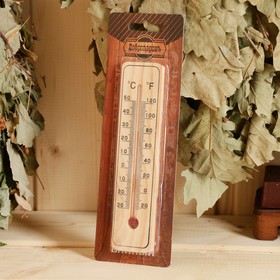 Термометр спиртовой, деревянный, 50 С Ош
