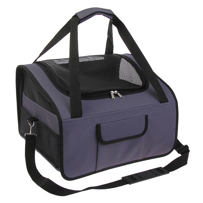 Сумка для автоперевозок животных с креплением для ремня безопасности, 40х25х33 см, оксфорд