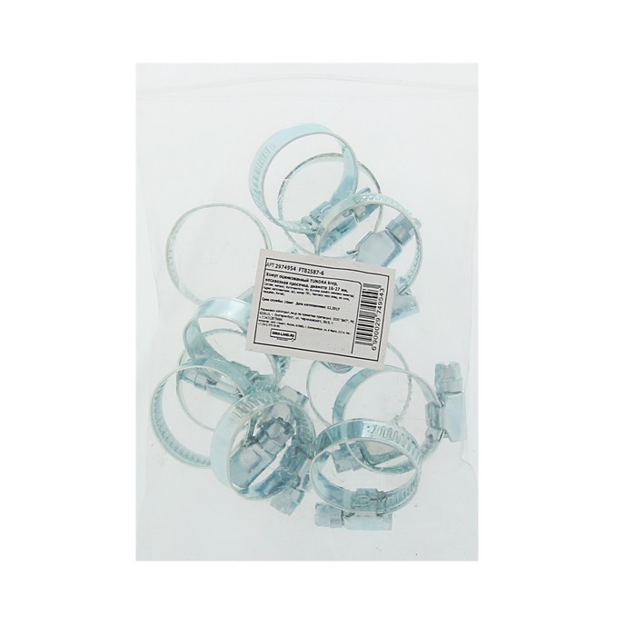 Хомут оцинкованный TUNDRA krep, несквозная просечка, диаметр 16-27 мм, ширина 9 мм