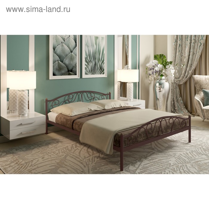 Кровать «Ангелина Плюс», 1600×2000 мм, металл, цвет коричневый кровать ангелина плюс 1800×2000 мм металл цвет белый