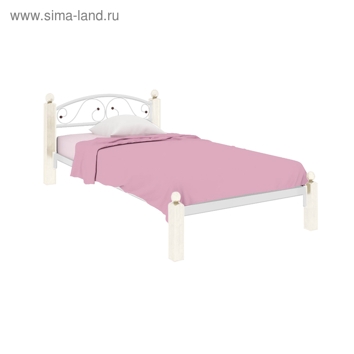 цена Кровать «Вероника Мини Люкс», 900×2000 мм, металл, цвет белый