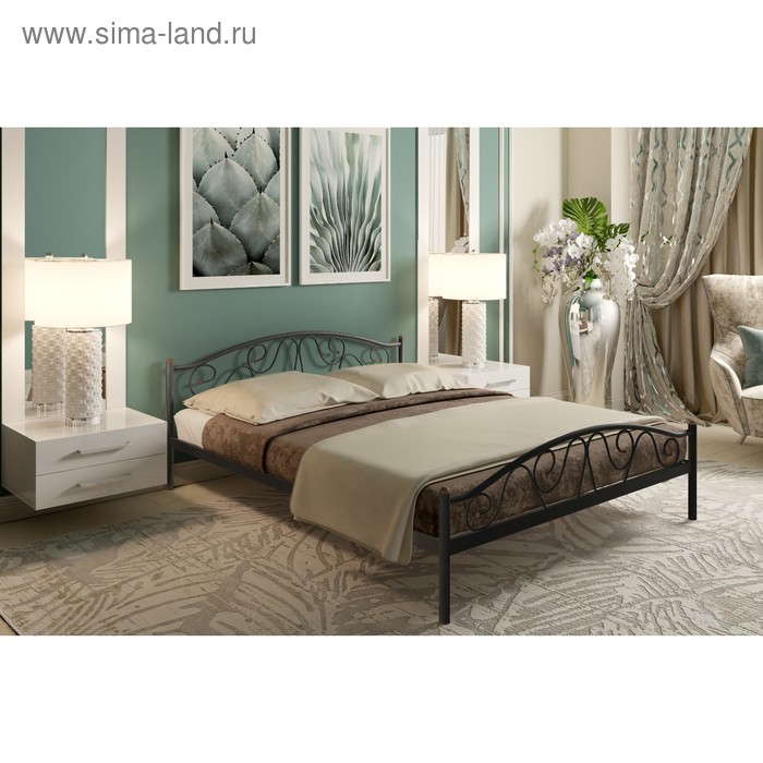 Кровать «Ангелина Плюс», 1800×2000 мм, металл, цвет чёрный кровать каролина плюс 1800 × 2000 мм металл цвет чёрный