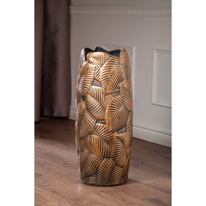 Ваза "Лист", цвет бронзовый