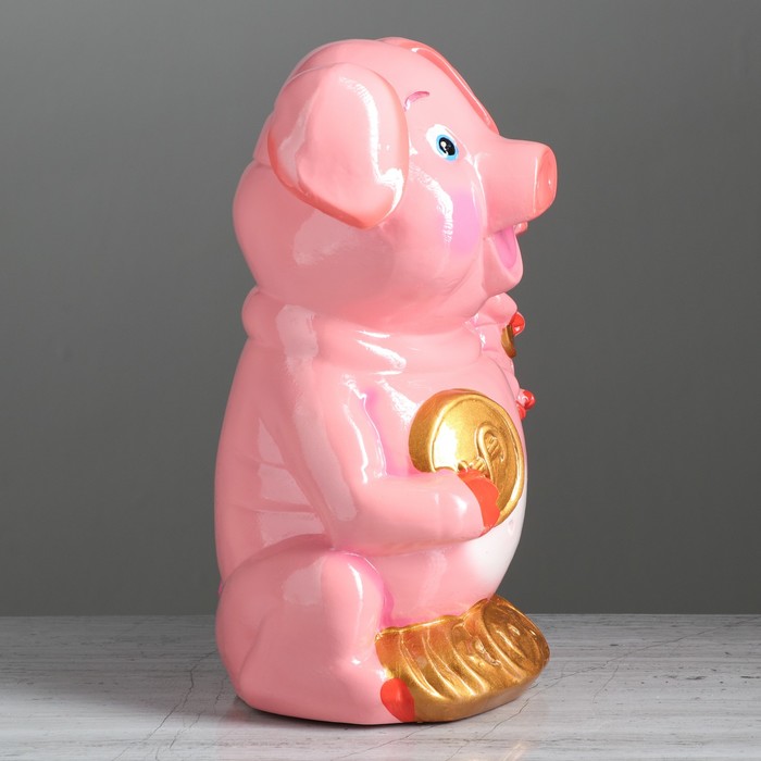 Копилка "Свинка-мама с монетами" большая, глянец