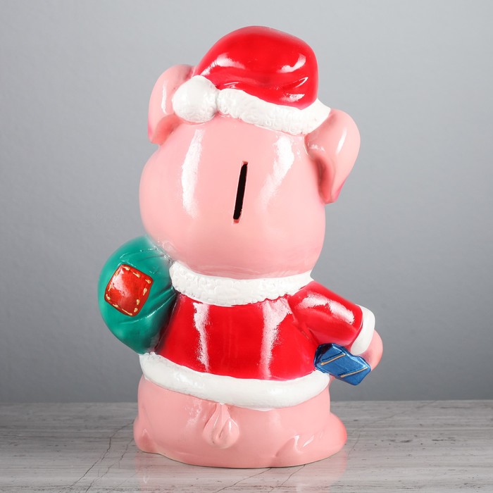 Копилка "Поросёнок с подарками" глянец