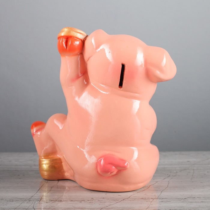 Копилка "Поросёнок с монетами" малая, глянец