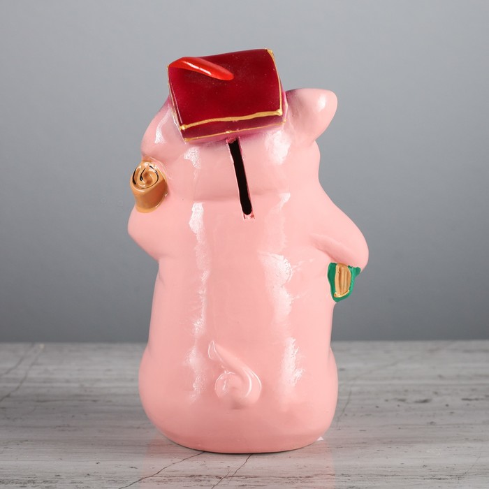 Копилка "Поросёнок с дипломом" малая, глянец