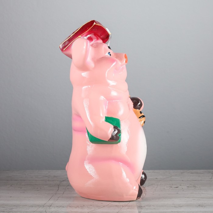 Копилка "Поросёнок с дипломом" большая, глянец