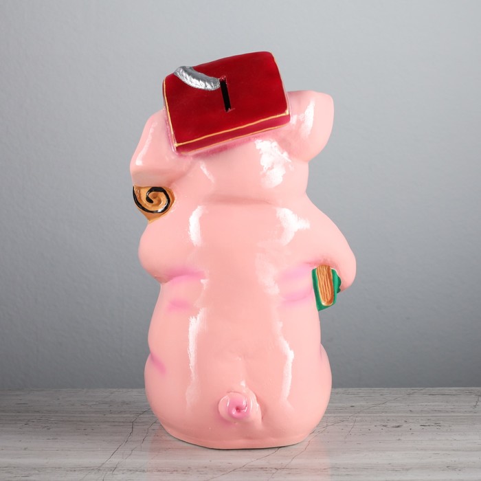 Копилка "Поросёнок с дипломом" большая, глянец