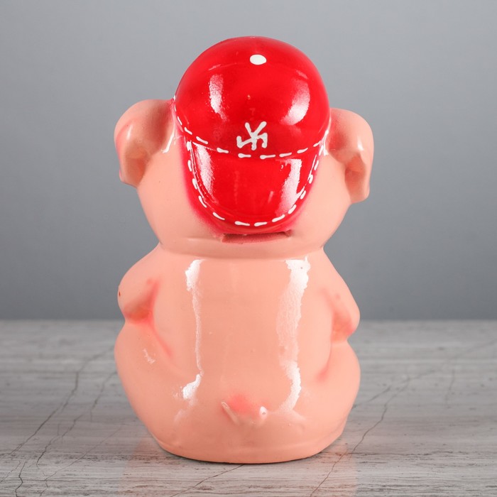 Копилка "Поросёнок в кепке" глянец, микс