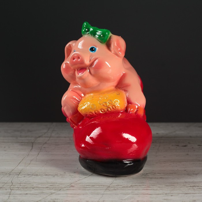 Копилка "Поросёнок в ботинке" глянец микс