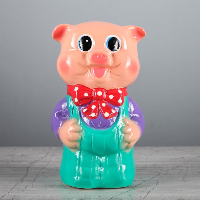 Копилка "Поросёнок Васёк" малая, глянец микс