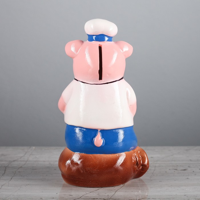 Копилка "Поросёнок пекарь" малая, глянец