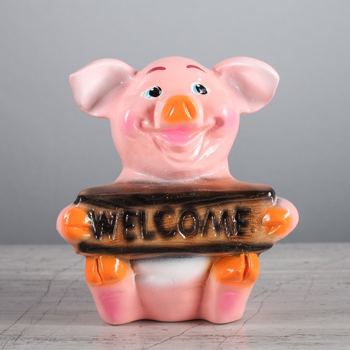 Копилка "Поросёнок Welcome" малая, глянец