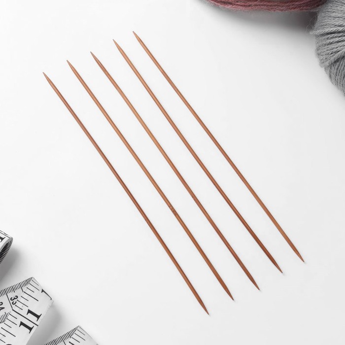 Спицы для вязания, чулочные, d=2,5мм, 20см, 5шт