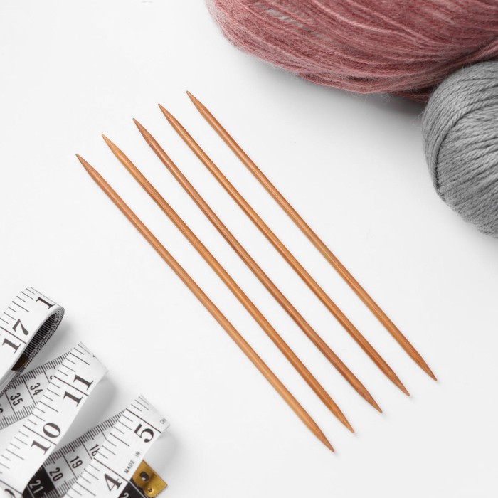Спицы для вязания, чулочные, d=4,5мм, 20см, 5шт