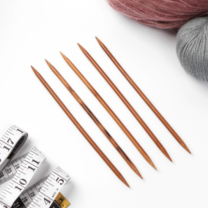 Спицы для вязания, чулочные, d=5,5мм, 20см, 5шт