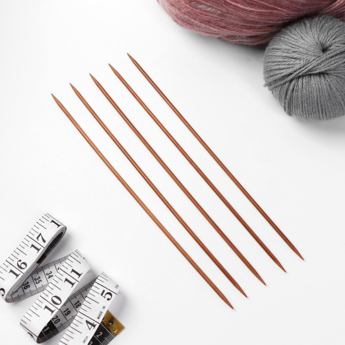 Спицы для вязания, чулочные, d=3,5мм, 25см, 5шт