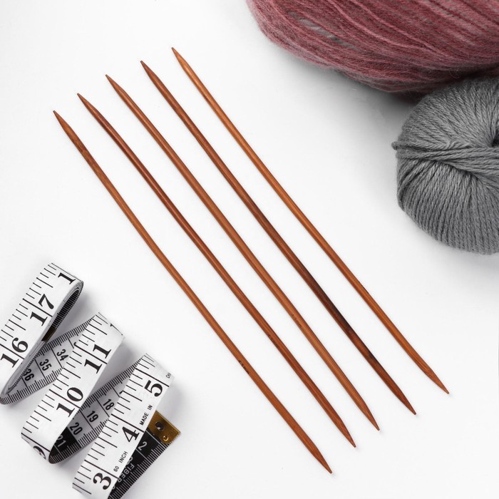 Спицы для вязания, чулочные, d=4,5мм, 25см, 5шт