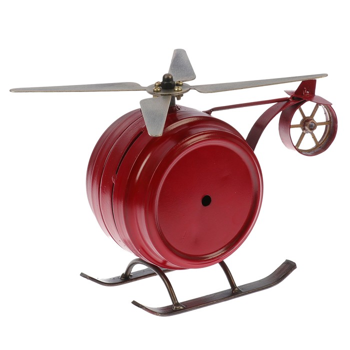 Часы настольные серия Ковка. Вертолет, циферблат открывается, 18*23см