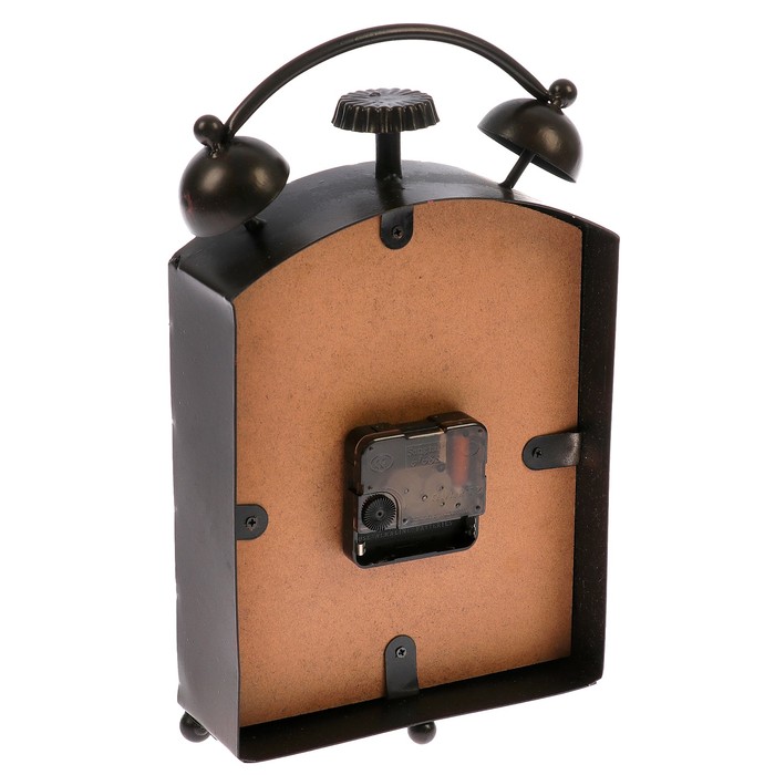 Часы настольные, большой Ретро Будильник прямоугольный, на циферблате кофе, 17*29см