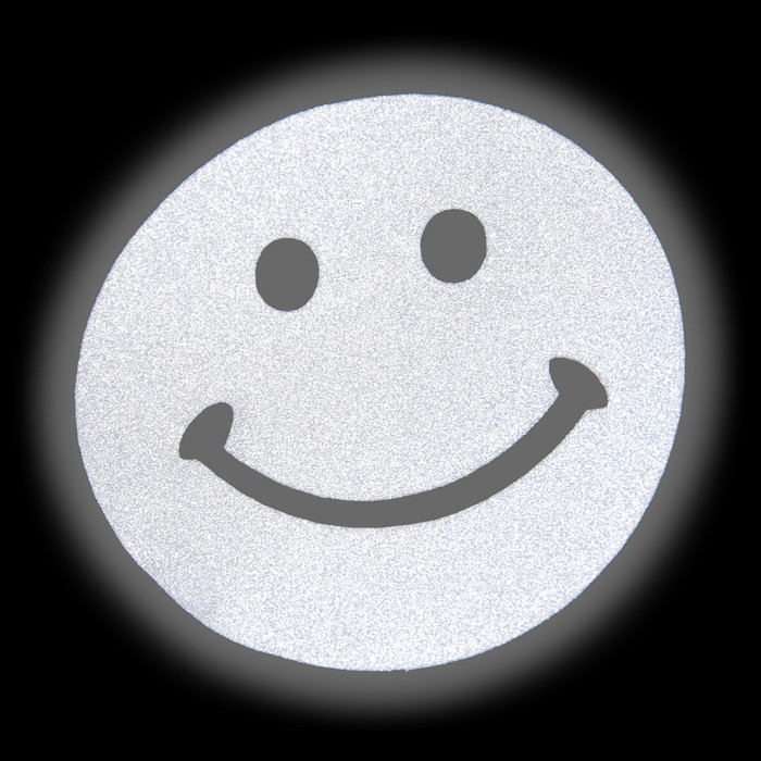 Светоотражающая наклейка "Смайл", d=5см, цвет серый