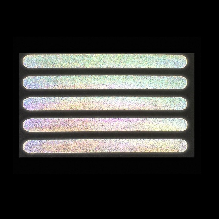 Светоотражающая термонаклейка «Полосы», 10 × 1 см, 5 шт на листе, цвет серый