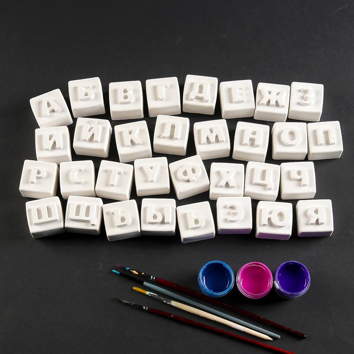 Набор под роспись "Алфавит" белый, 35х16х3см