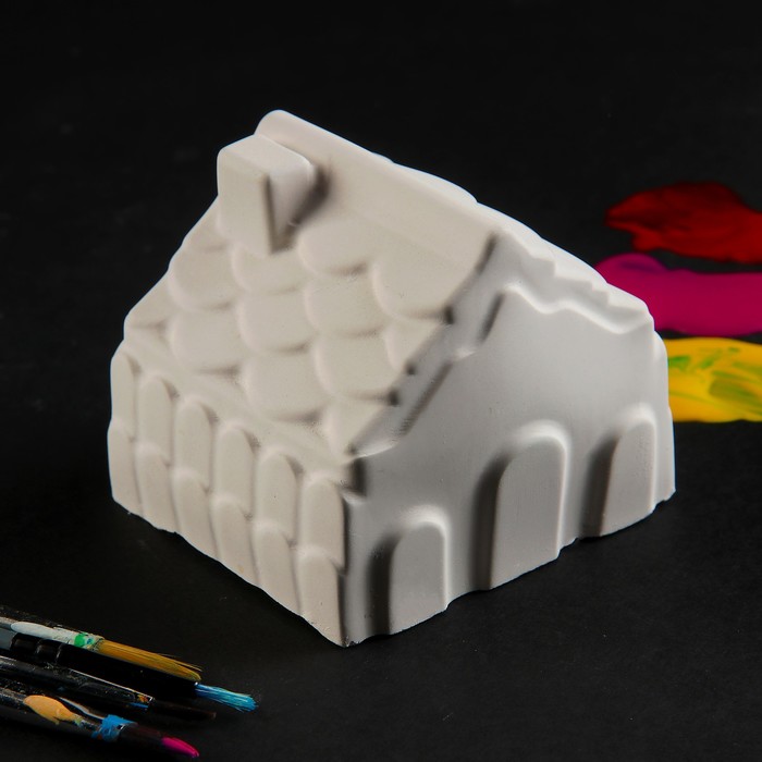 Фигурка под раскраску "Домик №1" белая, 10х10х7см