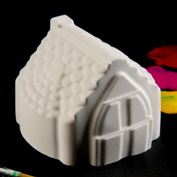 Фигурка под раскраску "Домик №3" белая, 10х10х7см
