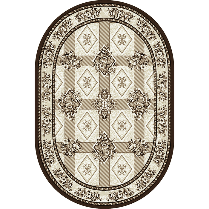 Ковер ВЕРОНА овал. 200х300 см, цвет бежевый 170, войлок 195 г/м