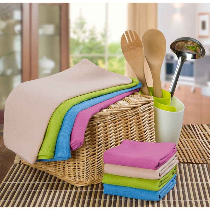 Набор полотенец однотонных гладкотканных 3 шт РЕЙНБОУ цв.зеленый 40х70 см, хлопок