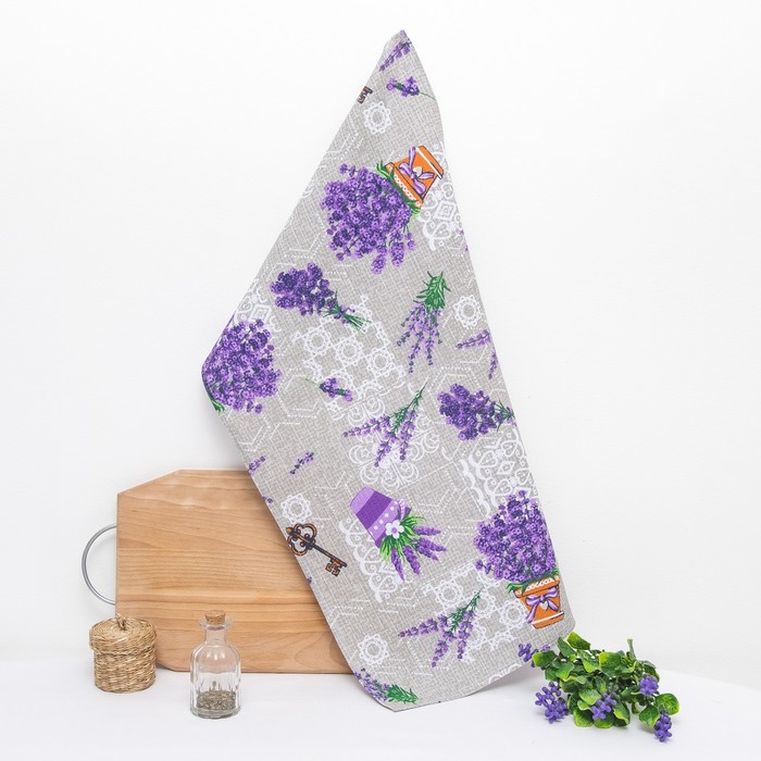 Набор полотенец вафельных 3 шт 40х70 см Радушная хозяйка "Лаванда", 165г/м2, хл100%