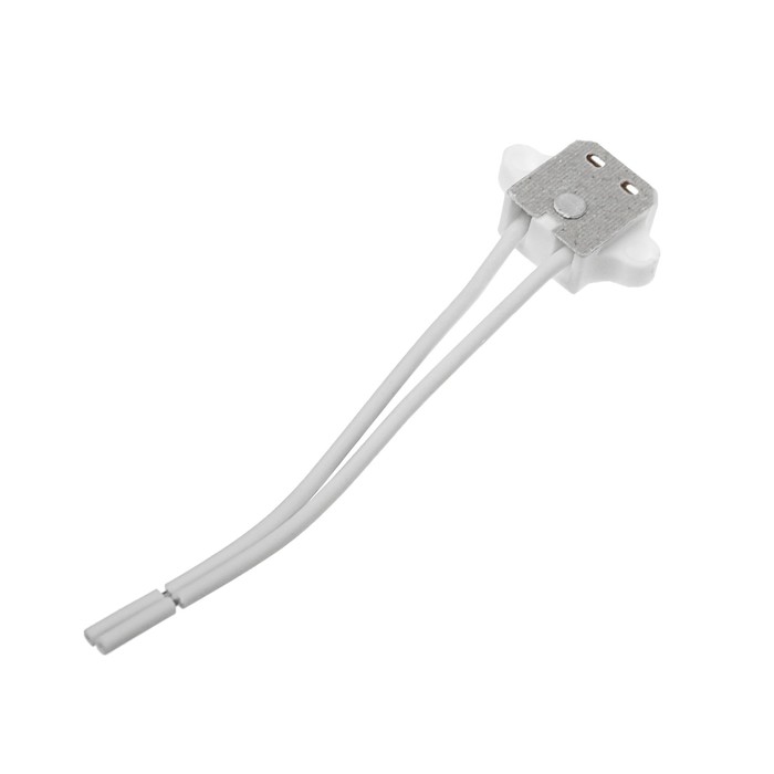 Патрон керамический прямоуг. боковой Ecola base, GU5.3, с проводами и ушками для креп.,2х8см