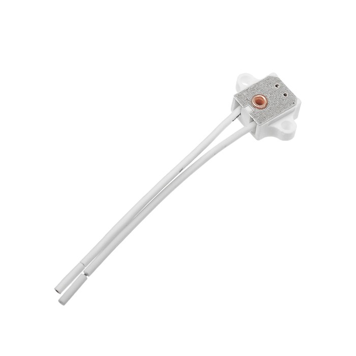 Патрон керамический прямоуг. боковой Ecola base, G4, с проводами и ушками для креп 2х8 см