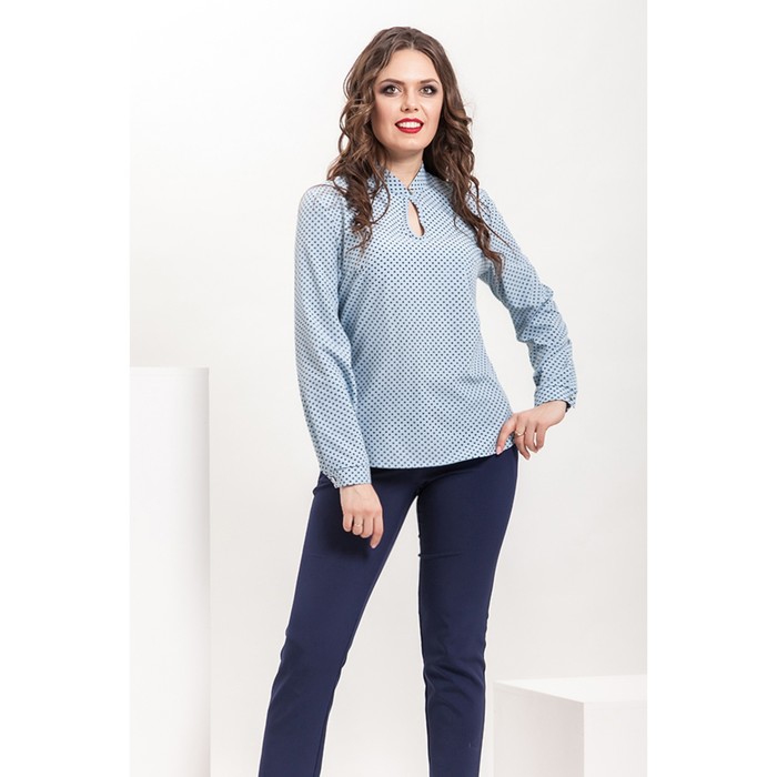 Блуза женская Б-158/4, размер 54, цвет голубой+синий