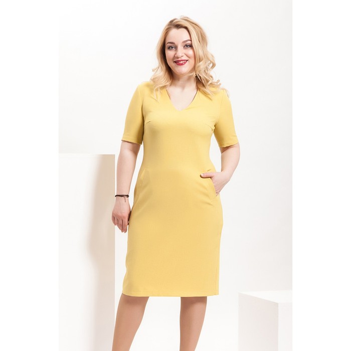 Платье женское П-504/2, размер 50, цвет горчичный