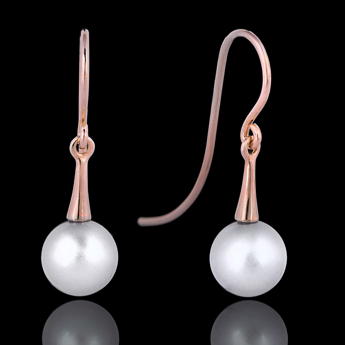 Серьги "Чинзано", цвет белый в золоте