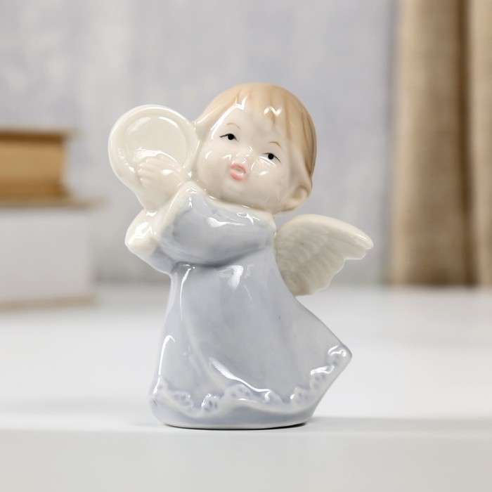 Сувенир керамика "Ангелочек с бубном" 8,3х6,5х5 см