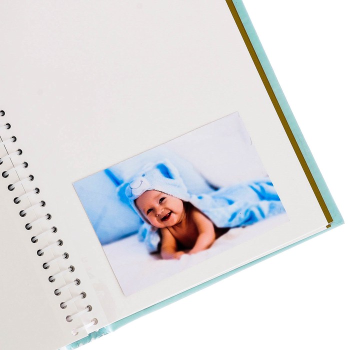 Подарочный набор для мальчика "С рождением малыша": фотоальбом на 20 магнитных листов, набор памятных коробчек, капсула пожеланий от родителей в виде соски