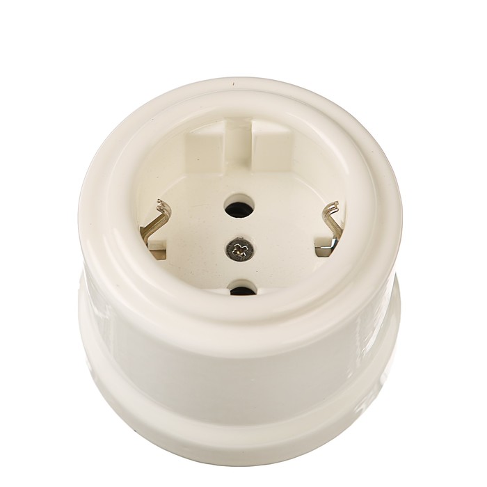 Розетка Bironi "Лизетта", одноместная, с з/к, цвет белый