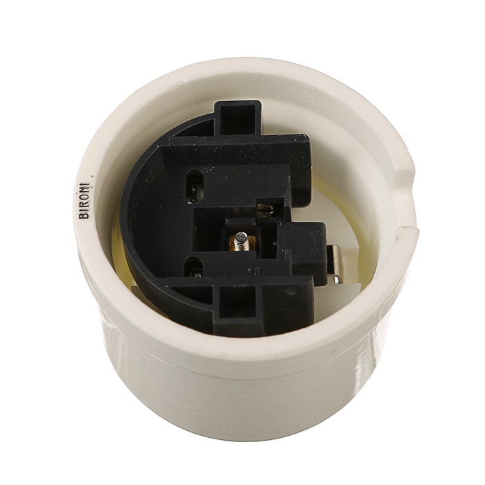 Розетка Bironi "Лизетта", одноместная, с з/к, цвет белый