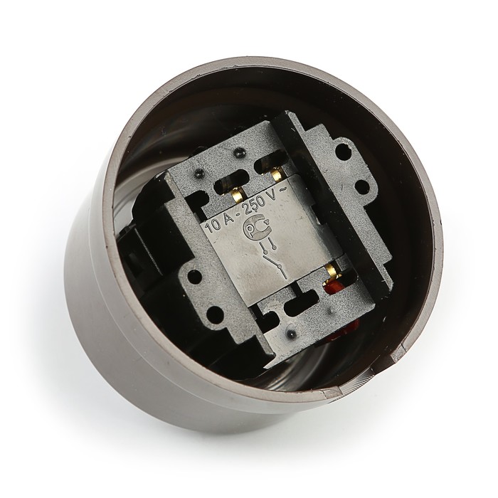 Переключатель Bironi, 1 клавиша, пластик, цвет коричневый